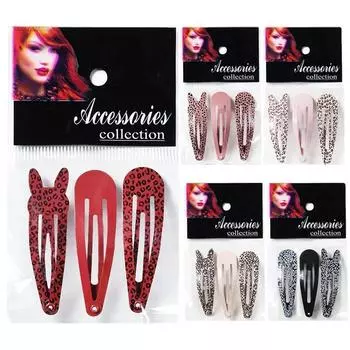 3 шт. леопардовые металлические маленькие боковые заколки для волос, простые винтажные заколки для волос, BB-заколки, аксессуары для прически, универсальные заколки для волос