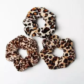 3 шт. Леопардовые женские аксессуары для волос Дамские резинки для волос Полосатые бархатные резинки для волос Хвост Волосы Женские Девушки Держатель Веревка