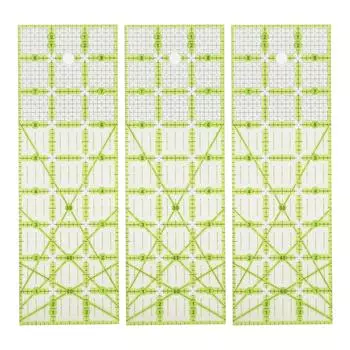 3 шт. линейка для квилтинга 9 дюймов большой прямоугольник дюймовая шкала зеленые направляющие линии акриловые прозрачные швейные линейки