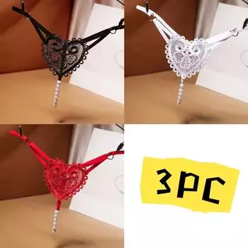 3 шт./лот, 1 черный + 1 красный + 1 белый трусики для женского нижнего белья One Size