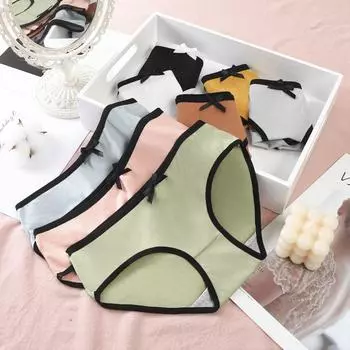 3 шт./лот, 1 розовый + 1 зеленый + 1 синий, женские хлопковые трусики M