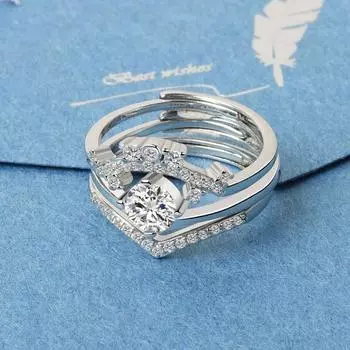 3 шт./лот 925 пробы стерлингового серебра циркон корона палец кольцо классика для женщин девочек вечеринка свадьба вечеринка роскошные ювелирные изделия jz136