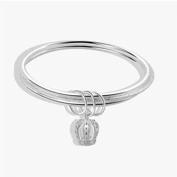 3 шт. / Лот 925 пробы стерлингового серебра кисточка корона браслет и браслет для женщин и девочек элегантные вечерние свадебные модные украшения Sl461 60mm