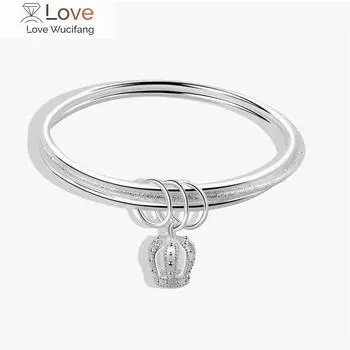 3 шт. / Лот 925 пробы стерлингового серебра кисточка корона браслет и браслет для женщин и девочек элегантные вечерние свадебные модные украшения Sl461 60mm