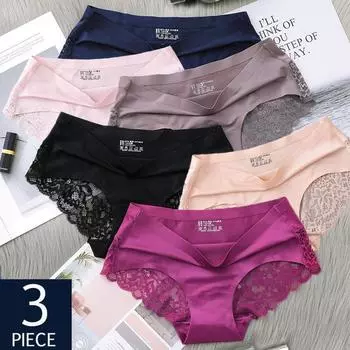 3 шт./лот, бесшовные женские трусики с вырезами, комплект нижнего белья, удобные кружевные трусы с низкой посадкой, женские спортивные трусики, мягкое женское нижнее белье M