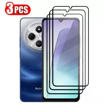 3 шт./лот черная рамка полное покрытие экрана защитный чехол из закаленного стекла для Redmi 14C 4G защитная пленка Redmi 14C 4G чёрный