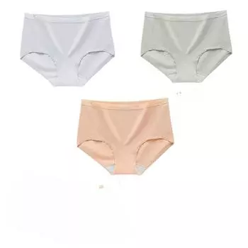 3 шт./лот хлопковое нижнее белье шелковица антибактериальное плюс размер женские чистый хлопок женские осенне-зимние трусики без следов M