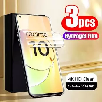 3 шт./лот, мягкая гидрогелевая прозрачная пленка HD 99,99% для Realme 10 4G 6,4 дюйма/Realme 10 Pro+/10 Pro 5G, передняя защитная пленка с полным покрытием, защитная пленка для экрана Realme 10 Pro+ чистый