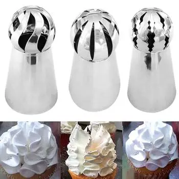 3 шт./лот, насадки для русского шарового факела, цветочная помадка, глазурь, насадки для крема, выпечки, кондитерских изделий, кексов