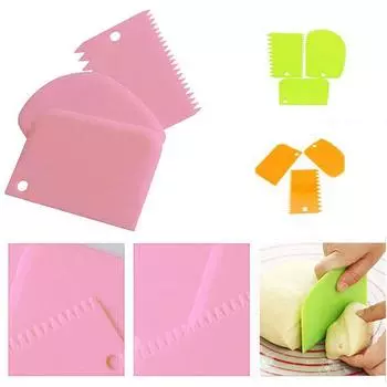 3 шт./лот пластиковый нож для теста глазурь скребок для помадки торт украшения выпечки инструмент розовый
