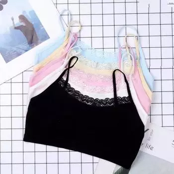 3 шт./лот тренировочный бюстгальтер для девочек-подростков детское нижнее белье из хлопка с рисунком для девочек жилет укороченный топ 8-14 лет one size белый