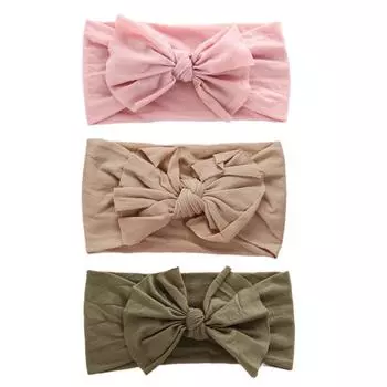 3 шт./лот, вязаная повязка на голову для маленьких девочек, бандо Bebe, нейлоновые повязки на голову для новорожденных девочек, эластичная повязка для волос, детские аксессуары для волос