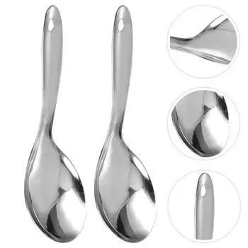 3 шт. ложка для риса, стоящая на ножке, столовая посуда из нержавеющей стали, домашняя сервировочная утварь серебряный