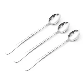 3 шт. ложка из нержавеющей стали с длинной ручкой для кофе, льда, чая, мороженого, ложка для бара, домашней вечеринки, заостренная