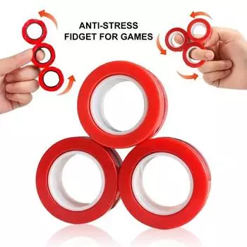 3 шт. магнитные кольца для снятия стресса игрушка с гладкой поверхностью портативные взрослые тревожные кольца-спиннеры терапевтические игрушки игрушка для пальцев