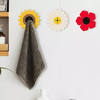 3 шт. магнитных крючков для полотенец, экономящих место, простая установка, креативные настенные крючки в форме лепестков, вешалки для полотенец