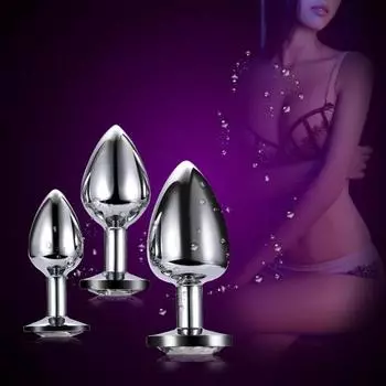 3 шт., маленькая, средняя, большая анальная пробка из нержавеющей стали, фаллоимитатор, анальная пробка для женщин