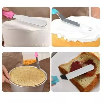 3 шт. Маленький изогнутый угловой шпатель из нержавеющей стали для приготовления помадки и крема для торта