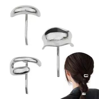 3 шт. манжеты для волос женские и женские длинные заколки для волос конский хвост нескользящие легкие D серебряный