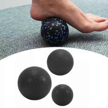 3 шт. Массажные шарики для ног Массажер для йоги спины для спорта шеи Black