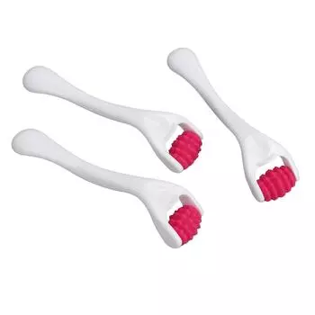 3 шт. массажный ролик для мышц лица, глубокая релаксация, снятие усталости, силиконовый массажный ролик для лица и глаз розы красного