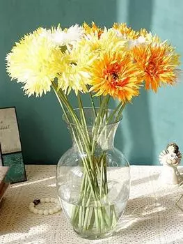 3 шт. матовые искусственные цветы герберы, маленькие ромашки для подарка на день матери, обеденный стол, украшение для свадебной вечеринки жёлтый