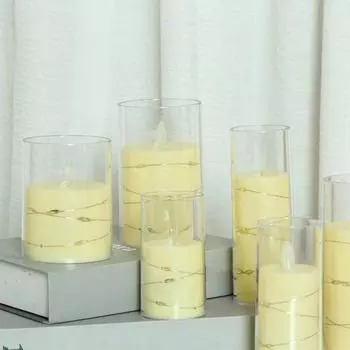 3 шт. мерцающие беспламенные свечи на батарейках искусственные свечи светодиодные гирлянды столбчатые свечи для дома свадьбы вечеринки декор A