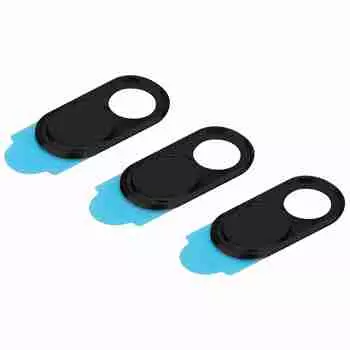 3 шт. Металлическая крышка объектива камеры, защитная наклейка для веб-камеры, чехол для смартфона, планшета(Серебряный) чёрный