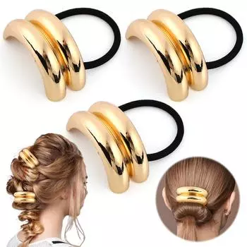 3 шт. Металлическая резинка для волос, геометрический головной убор, блестящая манжета для волос, аксессуары для волос