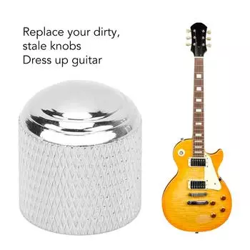 3 шт. металлические купольные ручки для электрогитары, регулятор громкости и тона, аксессуары для инструментов из алюминиевого сплава, серебро