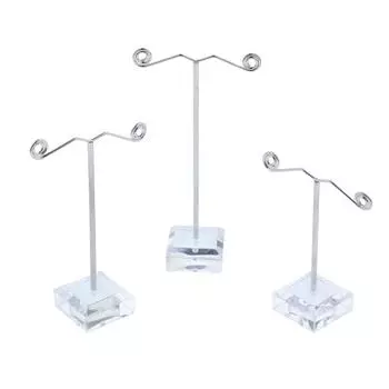 3 шт., металлический держатель для сережек, акриловый набор, подвесная подставка, прозрачная as described чистый