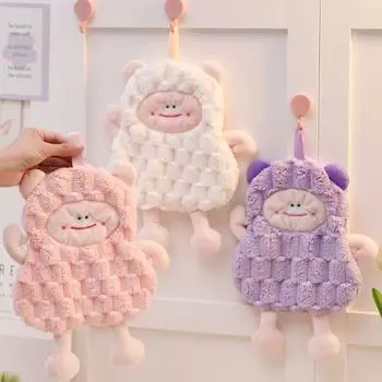 3 шт. Микрофибровый носовой платок с изображением ягненка, полотенце для мытья посуды с изображением ягненка, мягкий, впитывающий воду детский носовой платок для детей розовый