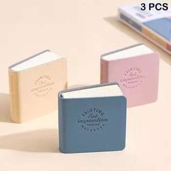 3 шт. Милая мини-книжка для рисования, портативная, карманная, с обложкой из ПУ картона, книжка для ручной записи, мультяшная книжка для рисования, школьные принадлежности, подарки A2