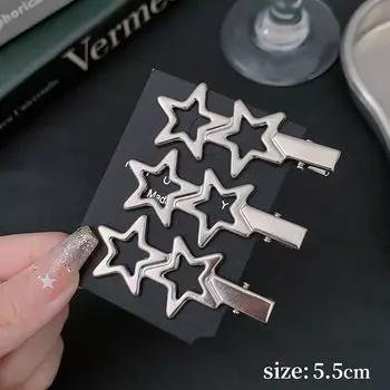 3 шт. милая модная металлическая заколка для волос, нескользящая заколка для волос, геометрическая полые заколки для волос, женская заколка 06