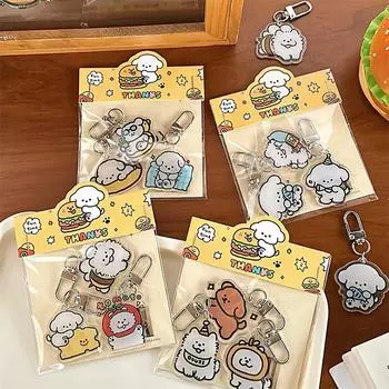 3 шт. Милая простая универсальная акриловая брошь, высококачественная брошь в виде щенка, мультяшный брелок для сумки, украшения, одежда, аксессуары, подарки