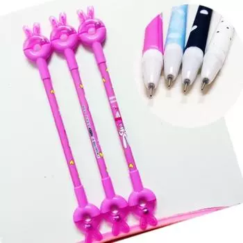 3 шт. Милые Кавайные Пластиковые Гелевые Ручки Прекрасная Мультяшная Ручка с Кроликом для Детей, Письма, Подарка, Канцтовары, цвет случайный, офисные аксессуары