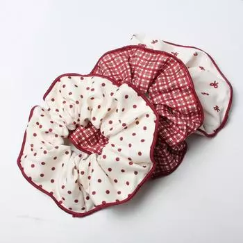 3 шт. Милые скранчи для девочек, женщин, в горошек, в клетку, эластичные резинки для волос с бантом, держатель для хвостика, тканевые резинки для волос, головные уборы