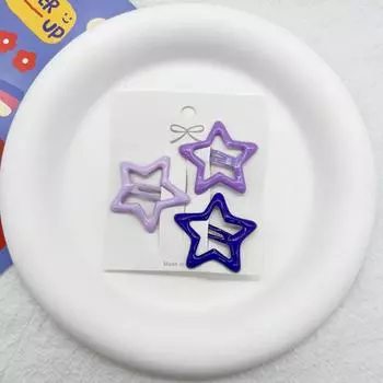 3 шт., милые заколки для волос в форме звезды, популярные девушки, яркие цвета, заколка для волос со звездой, весна-лето, крутой стиль, заколка для волос со звездой для женщин