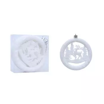 3 шт. Милый флокированный рождественский подвес 10 см Рождественские подарочные украшения Отель Торговый центр белый