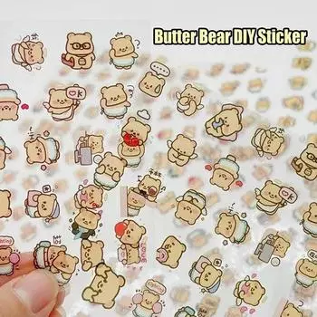 3 шт. милый медведь-масло мультфильм животное милый водонепроницаемый декоративный стикер Diy Справочник карты настенный декоративный стикер