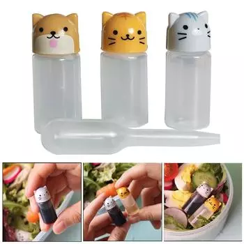 3 шт. Мини-бутылочка для приправ с капельницей, портативная маленькая заправочная емкость для салата, соуса, кетчупа, контейнер для хранения приправ Bento Box 01