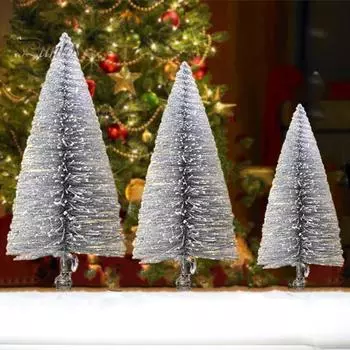 3 шт., мини-елочки, реалистичные яркие цвета, невыцветающие искусственные клипсы, маленькие украшения из сизаля зелёный