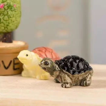 3 шт. Мини-фигурки-черепахи, украшения для микроландшафта, миниатюрные украшения для аквариума, украшения для рабочего стола своими руками чёрный
