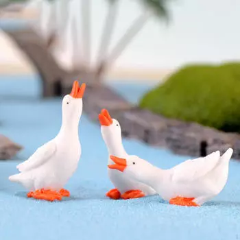 3 шт. Мини-фигурки гусей, фигурки животных из смолы, крошечные фигурки для самостоятельного изготовления, скульптуры для торта