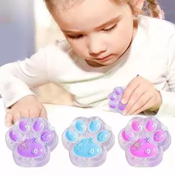 3 шт. Мини-игрушка для снятия стресса с помощью кошачьей лапки, сенсорная щипковая лапка для котенка