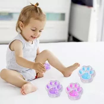 3 шт. Мини-игрушка для снятия стресса с помощью кошачьей лапки, сенсорная игрушка для снятия стресса с помощью кошачьей лапки