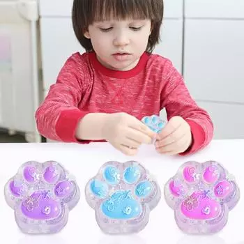 3 шт. Мини-игрушка для снятия стресса в виде кошачьей лапки, сенсорная игрушка для детей и взрослых, мягкая игрушка TPR для снятия стресса, успокаивающая игрушка-коготь для животных 3pcs