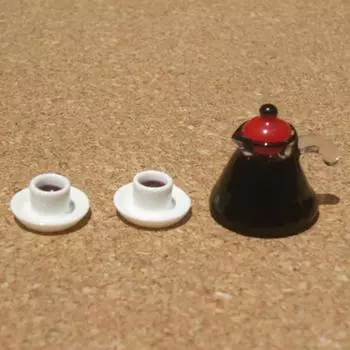 3 шт., мини-кофейник, чашка, игрушка, миниатюрная модель для кукольного домика 1/12 1/6, аксессуары