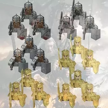 3 шт. Мини Средневековье Властелин Кольца Эльфы Орки Армия Гном Роханский рыцарь фигурка Игра Престолы строительные блоки детские игрушки подарок строительство