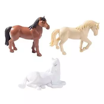 3 шт. Миниатюры лошадей Миниатюрные фигурки животных Настольные мини-статуэтки лошадей для DIY Сказочный сад Микроландшафтная декорация 3pcs